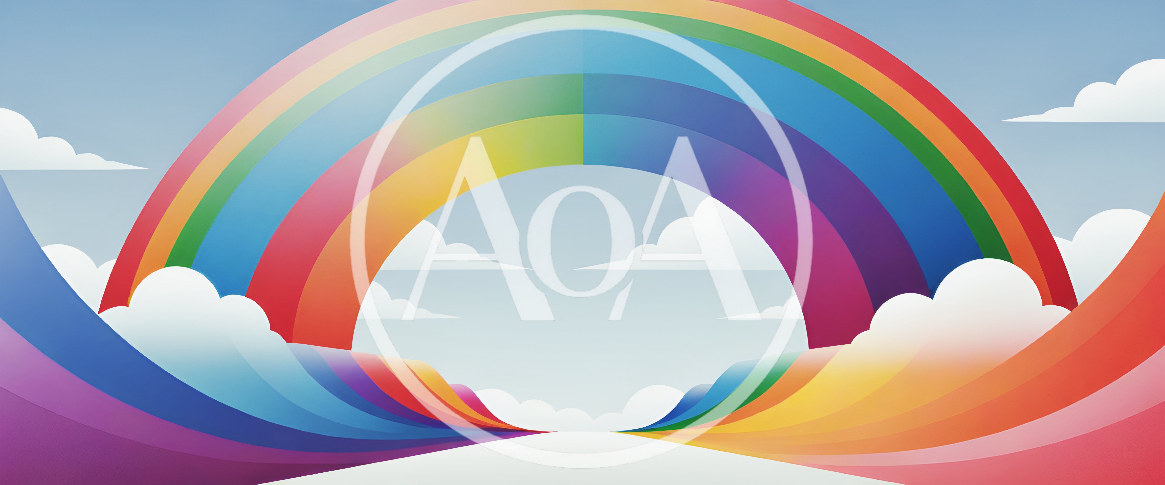 Abstract Rainbow Archway With Flowing Colorful Ribbons