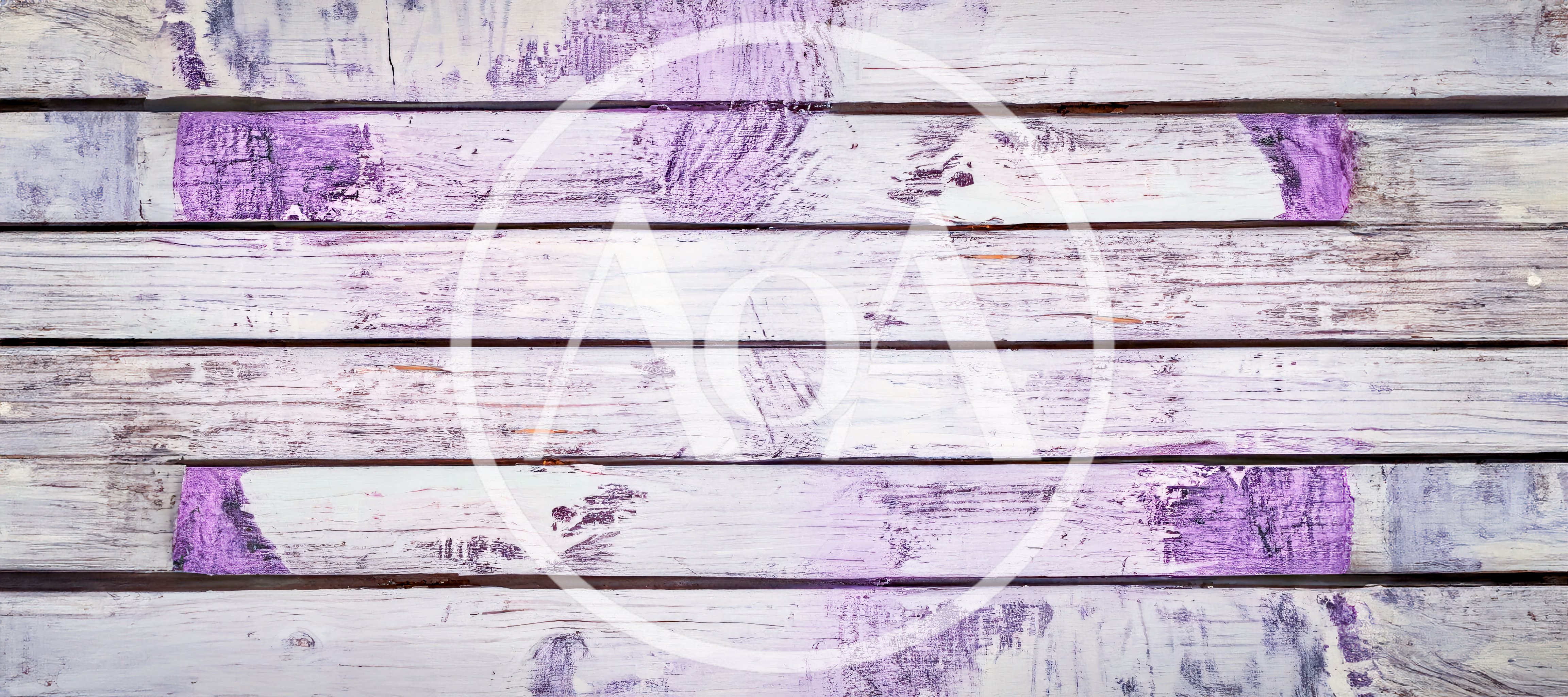 Distressed White And Purple Painted Wooden Planks