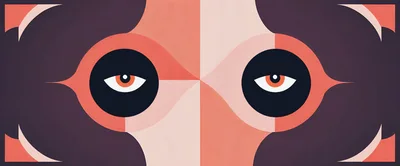 Abstract Geometric Illustration Featuring Stylized Human Eyes