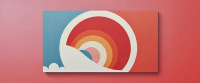Minimalist Retro Rainbow Graphic Art Print
