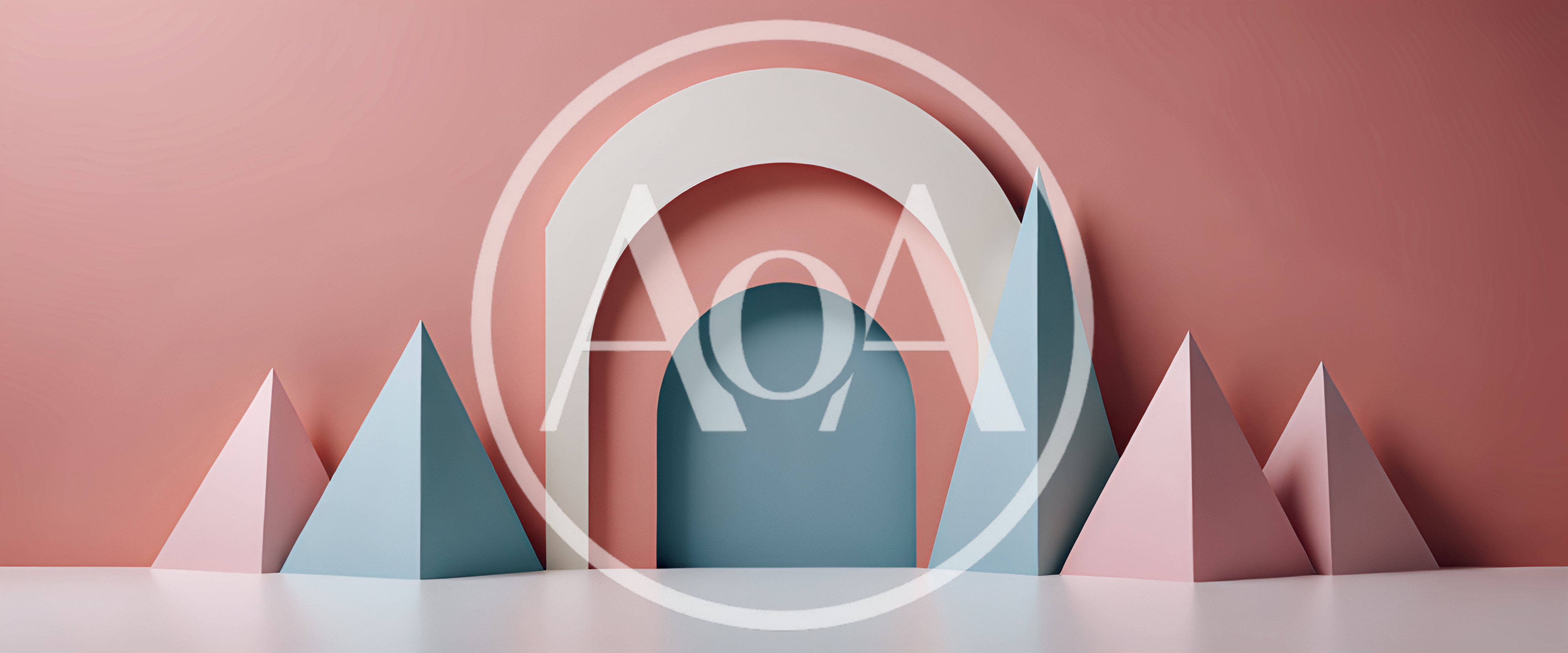 Minimalist 3D Geometric Shapes With Arches And Pyramids