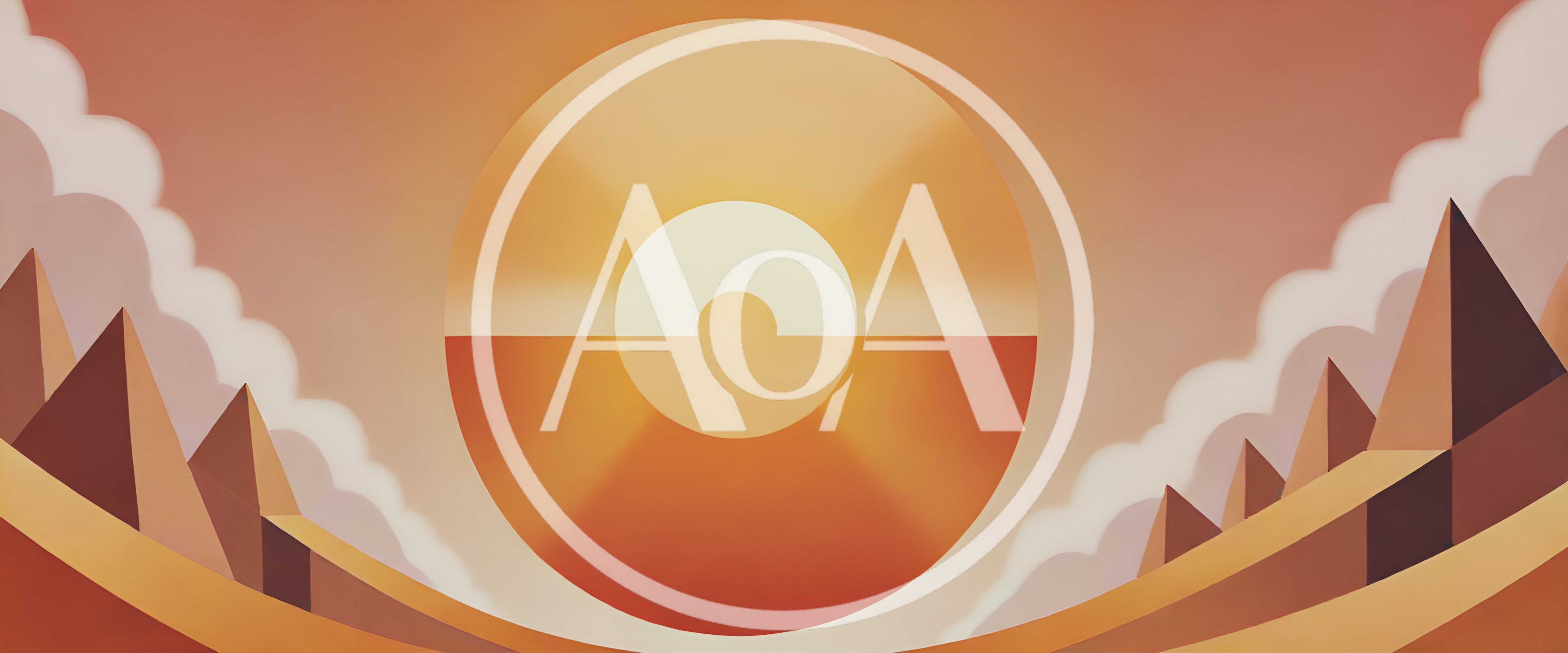 Abstract Geometric Desert Landscape With Sun