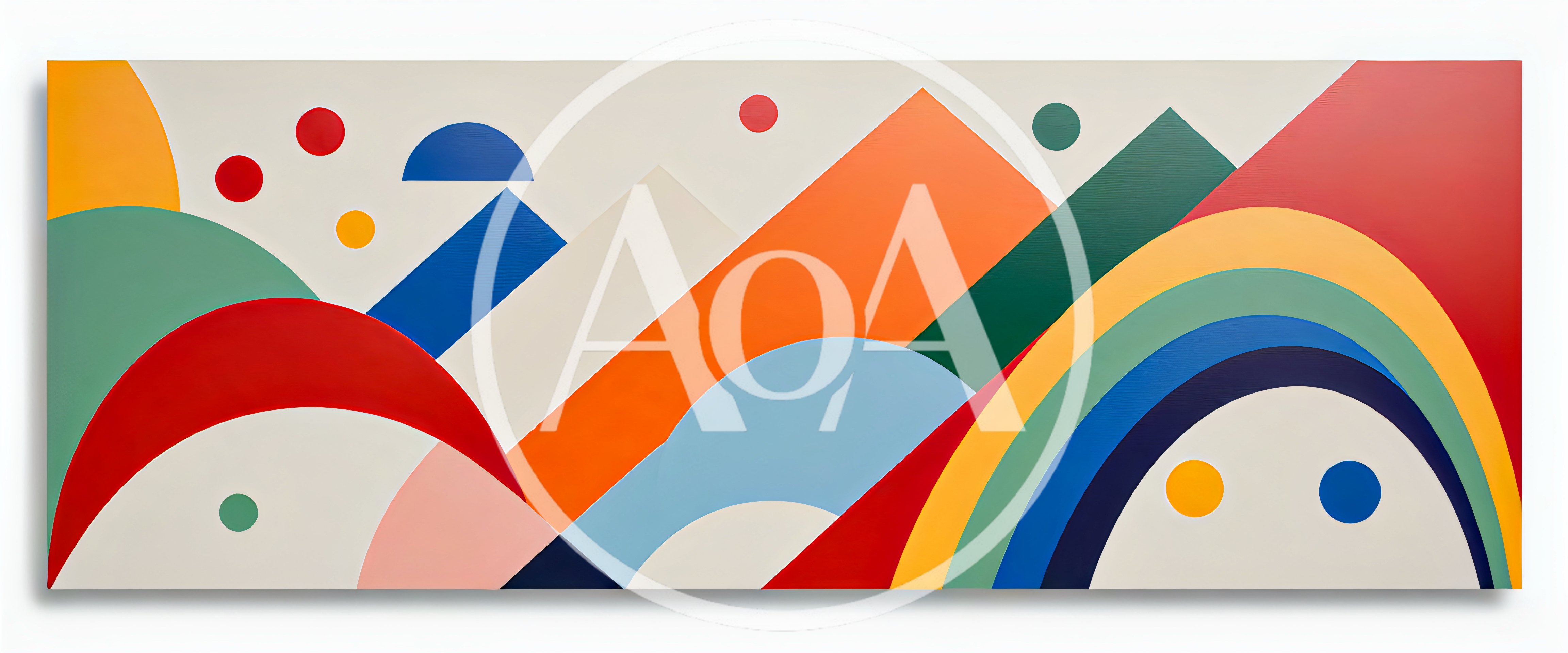 Abstract Geometric Composition With Vibrant Shapes And Colors