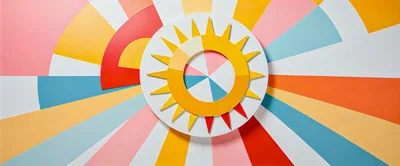 Abstract Sunburst Wall Art With Geometric Shapes