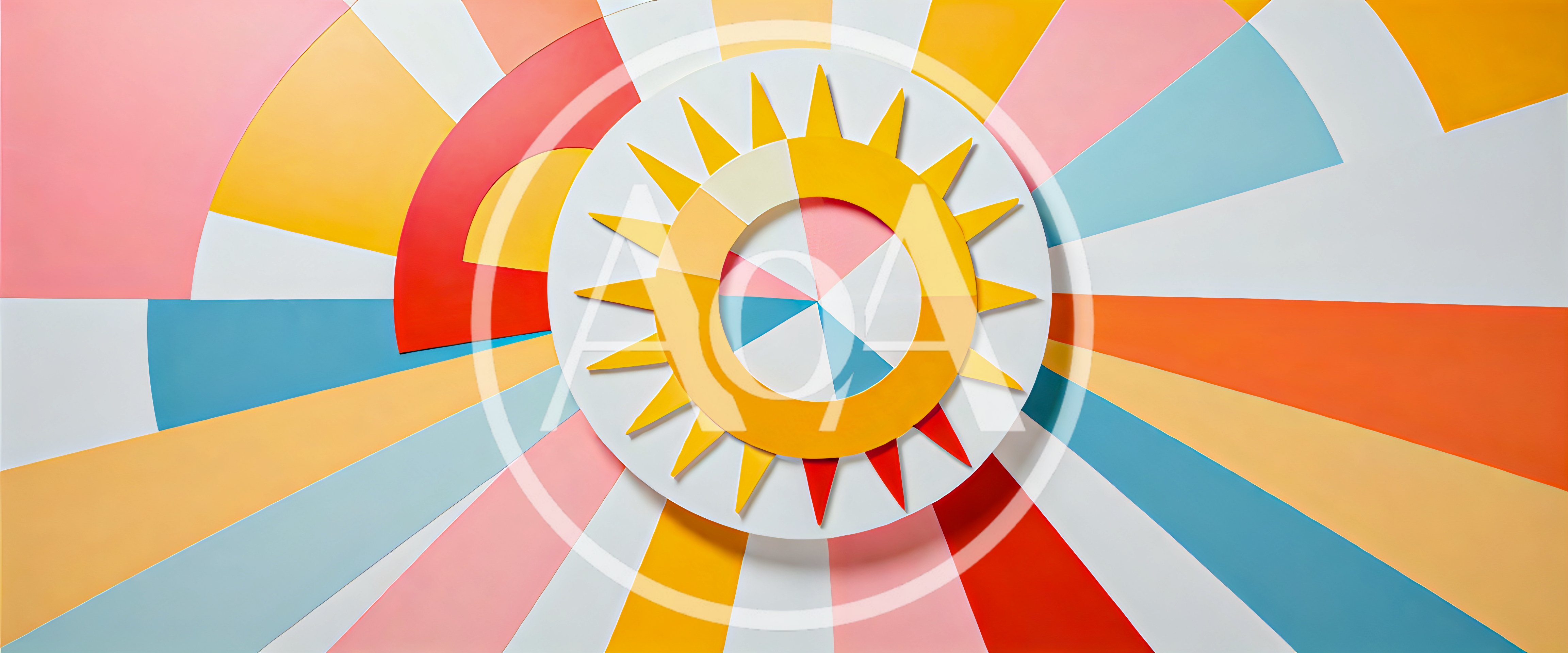 Abstract Sunburst Wall Art With Geometric Shapes
