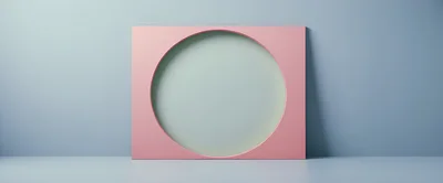 Minimalist Pink Square Frame With Circular Cutout