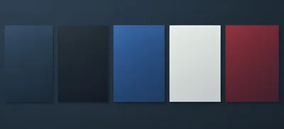 Five Blank Rectangular Panels In Different Colors
