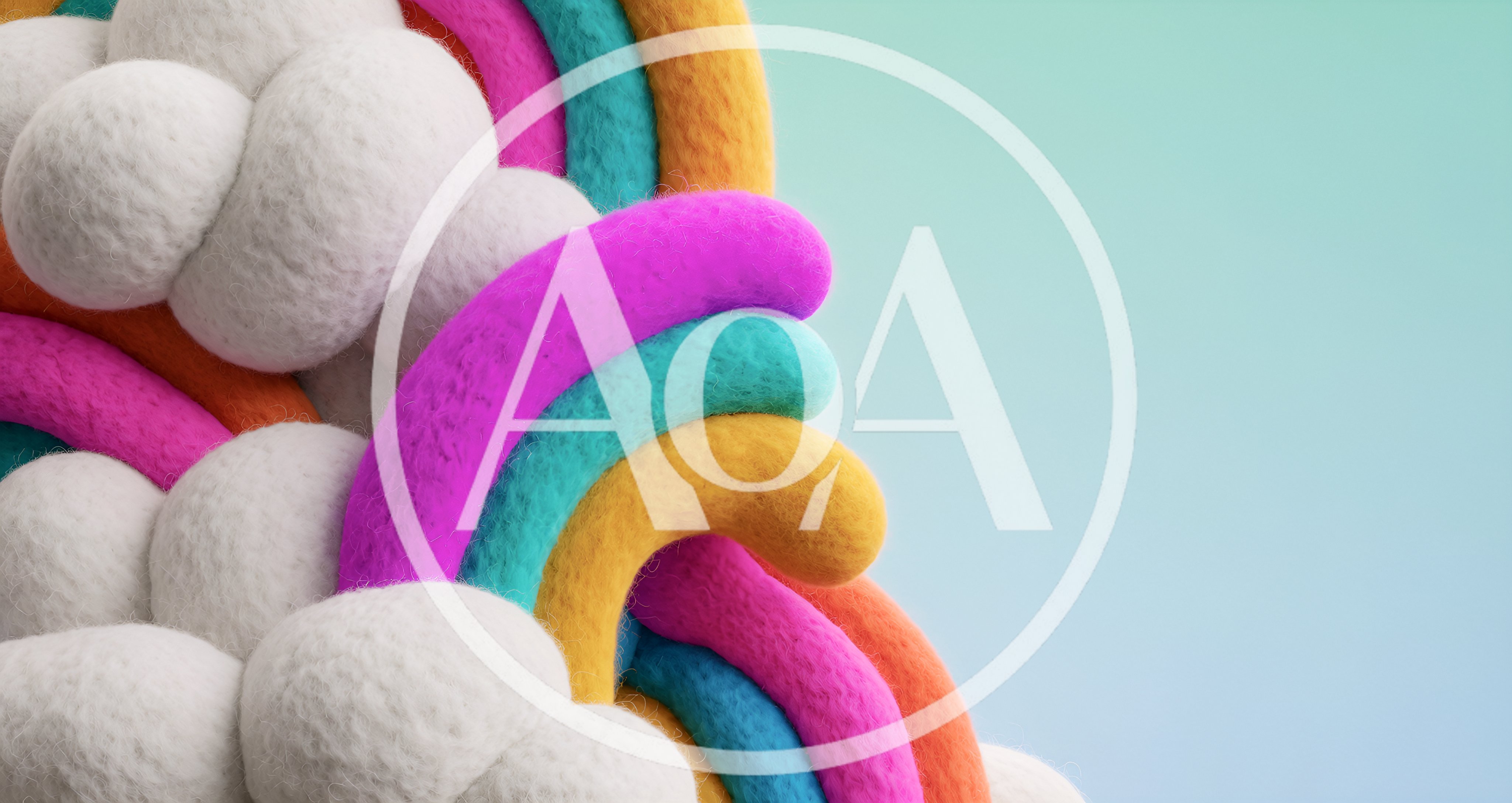 Abstract 3D Rendered Rainbow Felt Texture Background