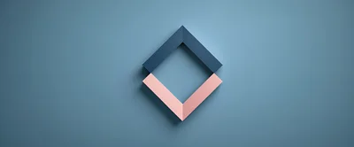 Minimalist 3D Geometric Diamond Shape On Blue Background