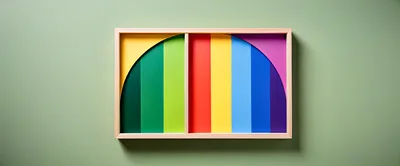 Abstract Geometric Wall Art With Colorful Vertical Stripes