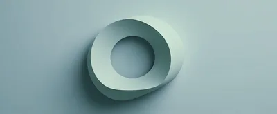 Abstract Minimalist 3D Torus Shape On Soft Background