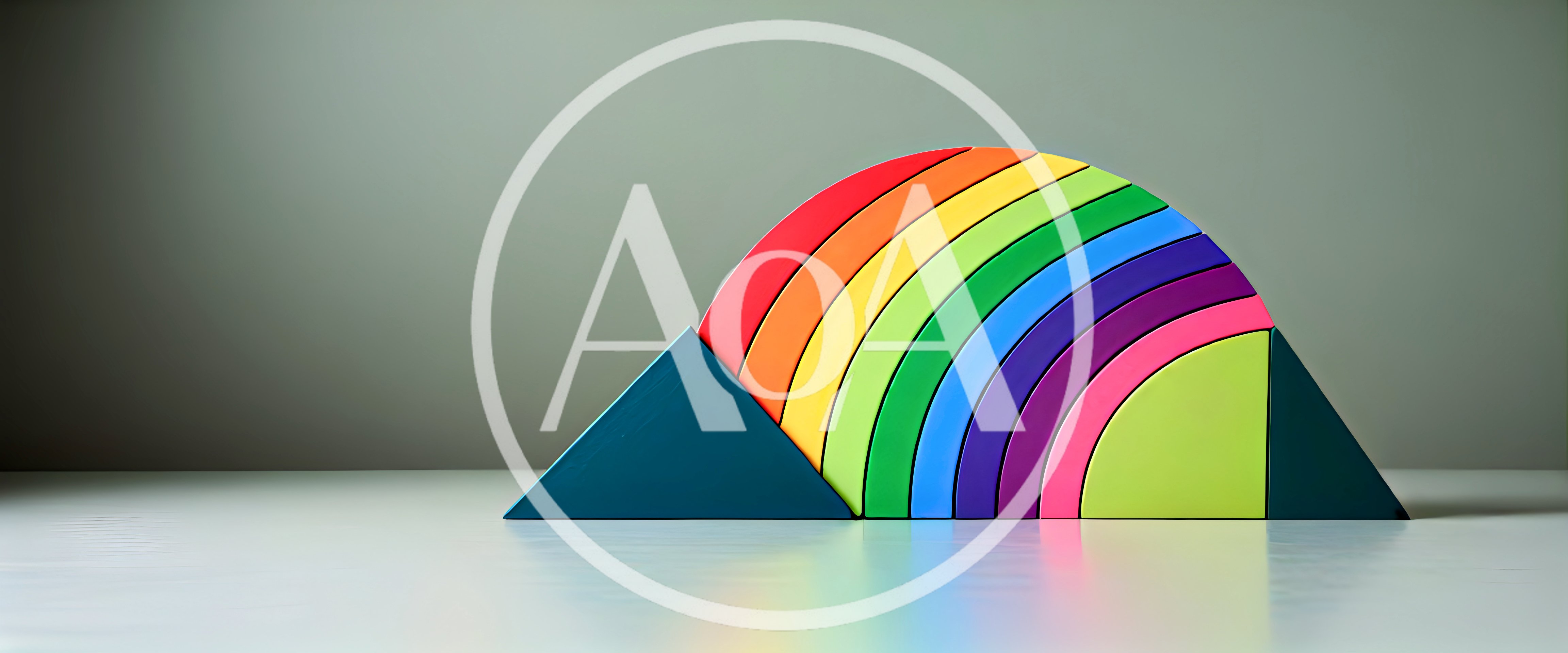 Colorful Rainbow Arch Toy Blocks on White Surface