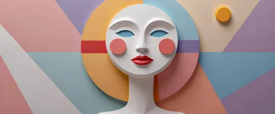 Abstract 3D Minimalist Portrait Of A Stylized Woman