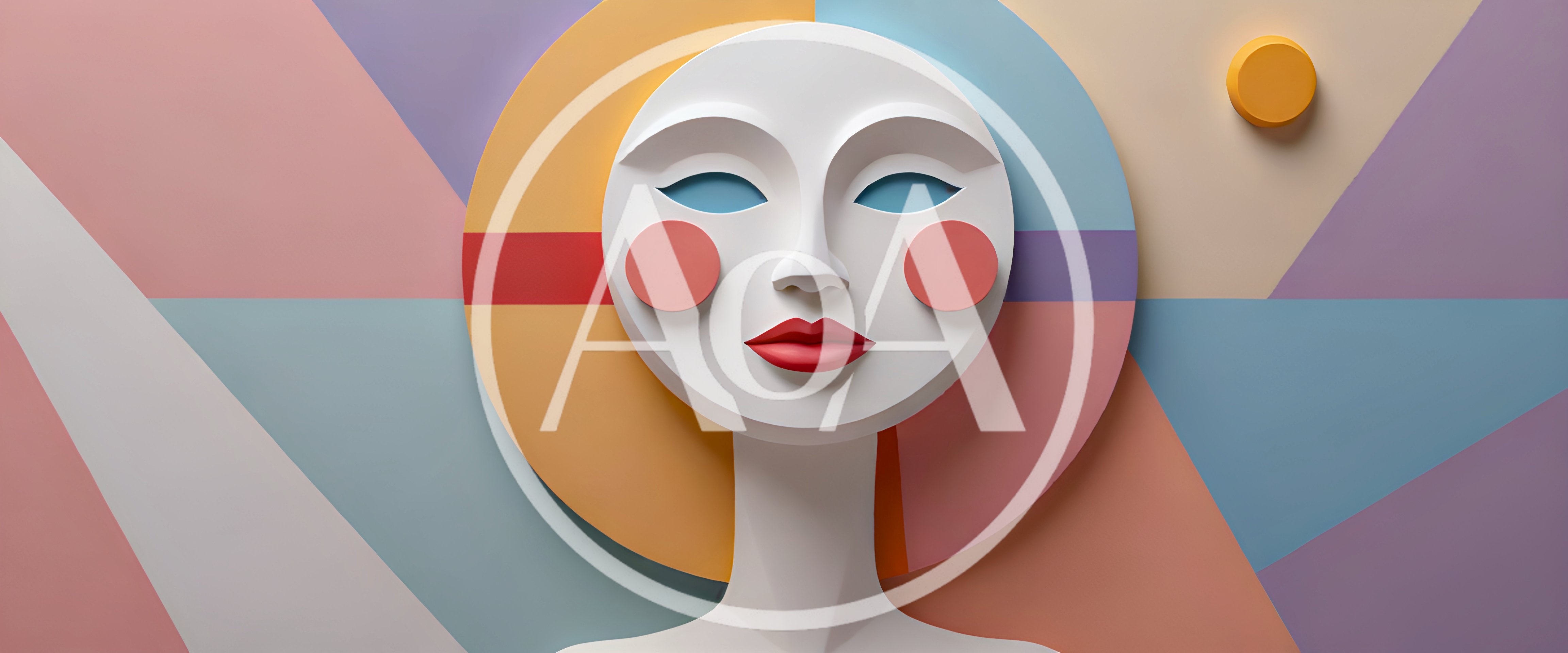 Abstract 3D Minimalist Portrait Of A Stylized Woman