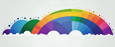 Abstract Rainbow Graphic With Geometric Arches And Dots