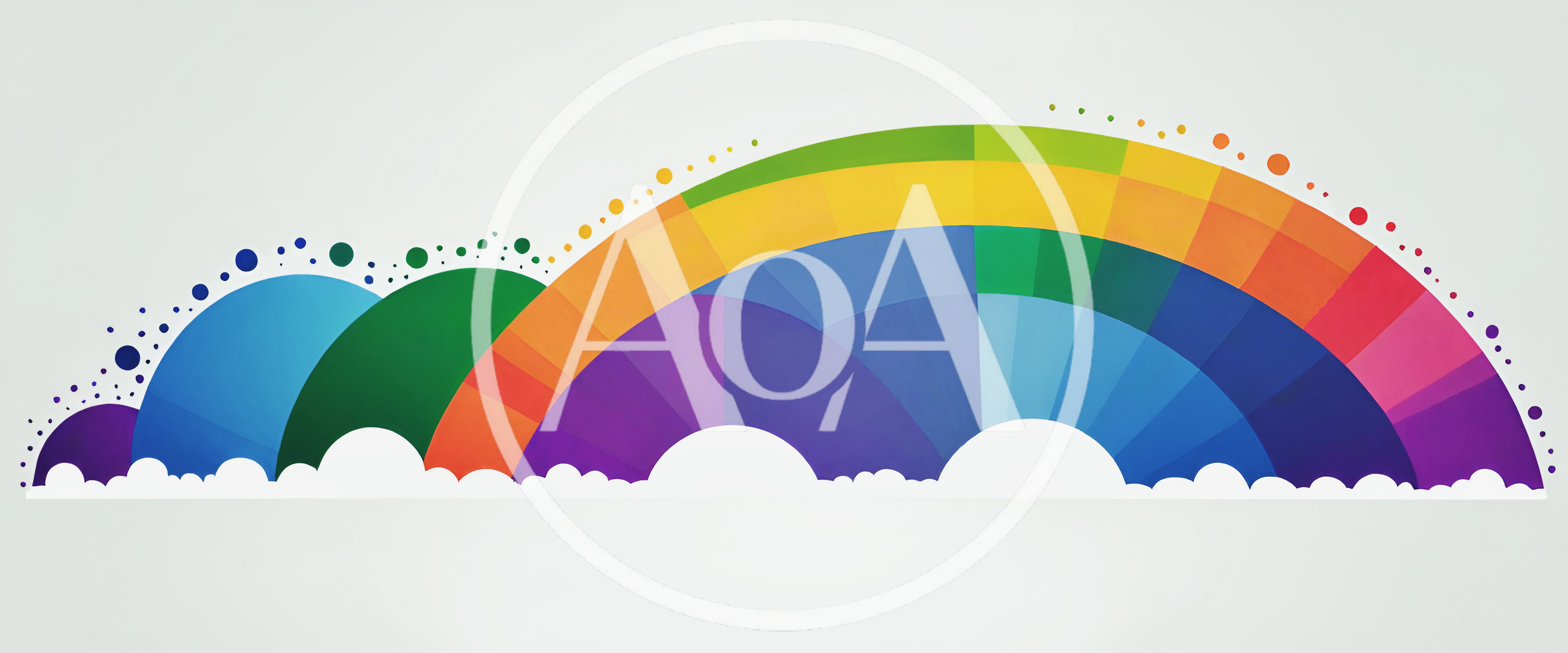 Abstract Rainbow Graphic With Geometric Arches And Dots