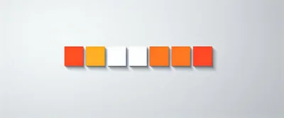 Seven Colorful Square Blocks Arranged In A Horizontal Row