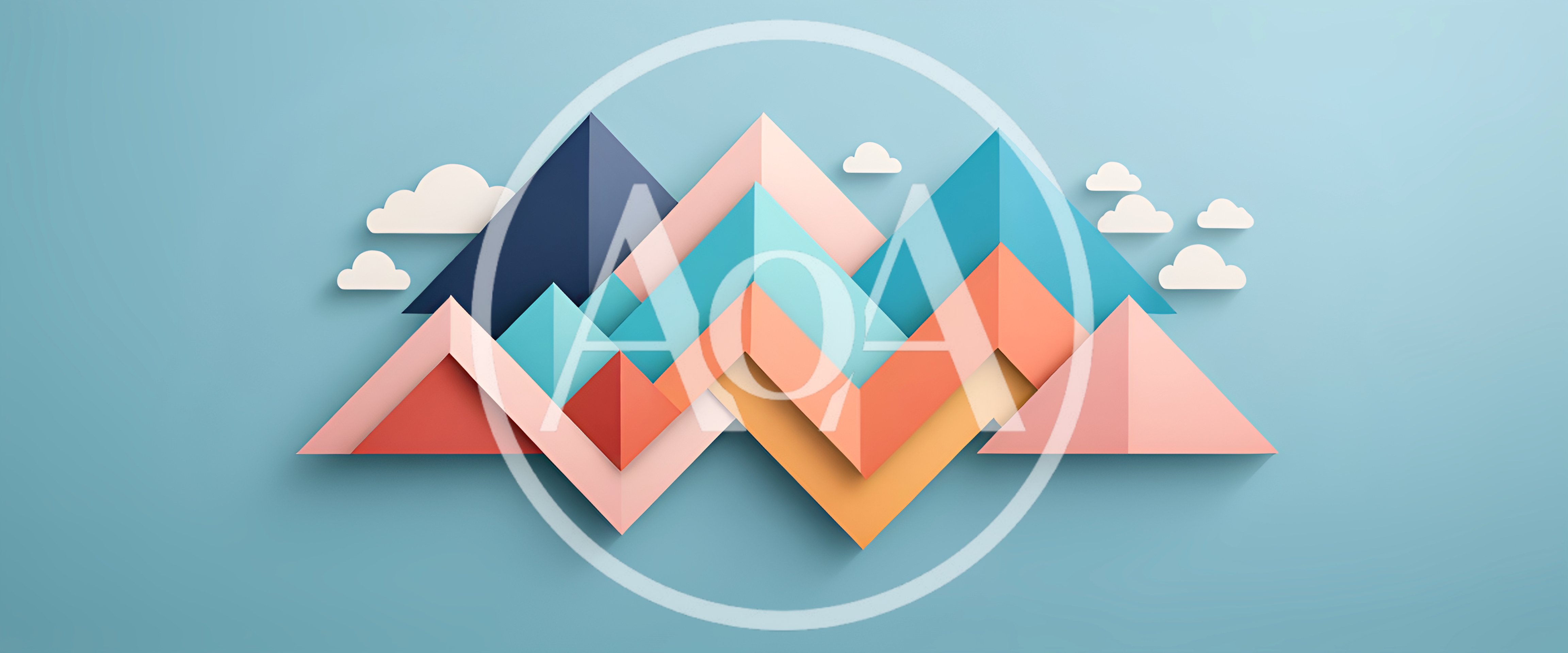 Abstract Geometric Mountain Landscape Illustration