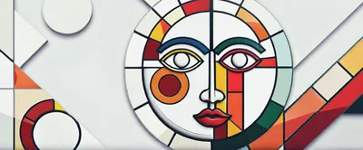 Abstract Stained Glass Sun Face Wall Art