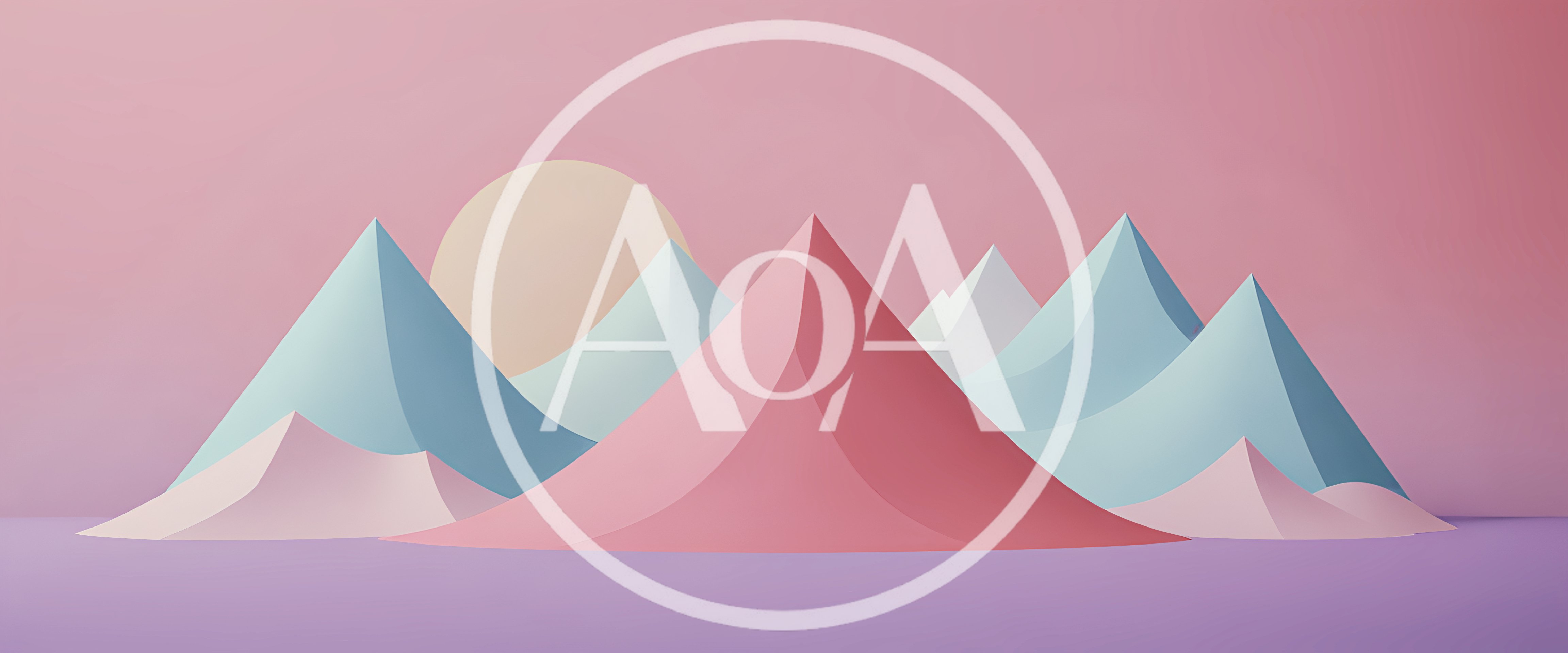 Minimalist 3D Rendered Pastel Mountain Landscape