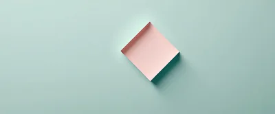 Minimalist Pink Square Floating On Pastel Green Background