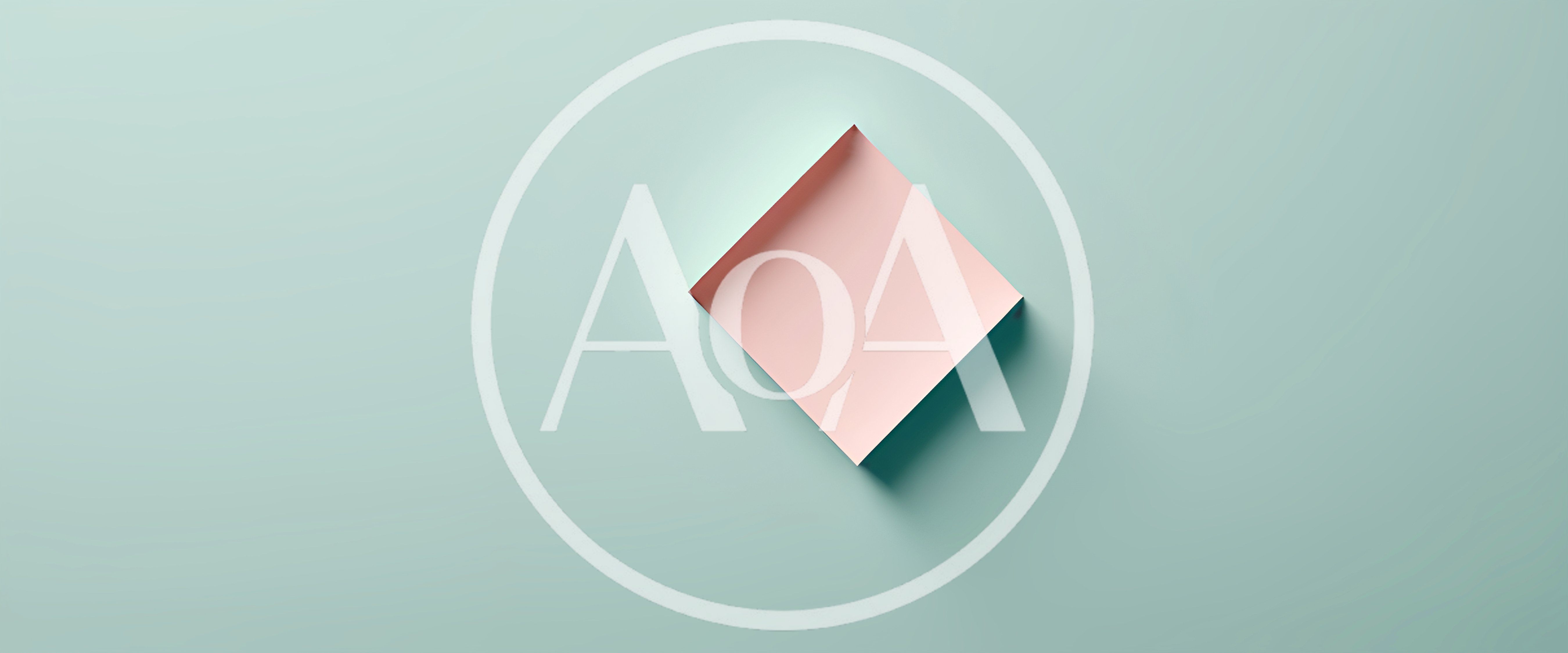 Minimalist Pink Square Floating On Pastel Green Background
