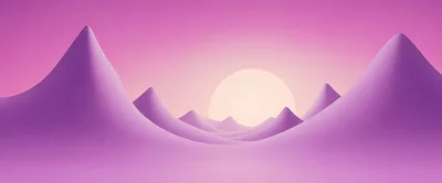 Minimalist 3D Rendered Purple Mountain Landscape