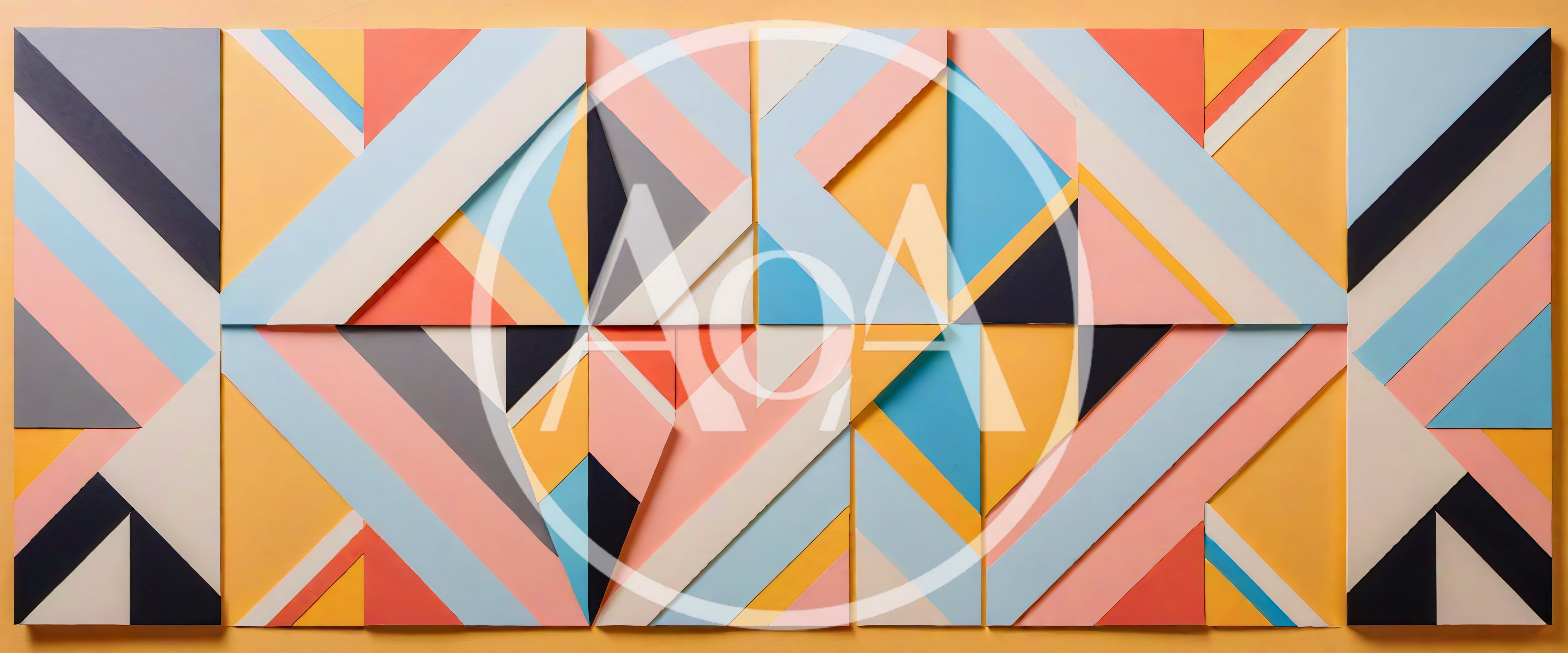 Geometric Abstract Wall Art With Pastel Color Palette