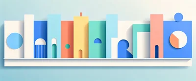 Abstract Paper Cutout Cityscape With Geometric Shapes