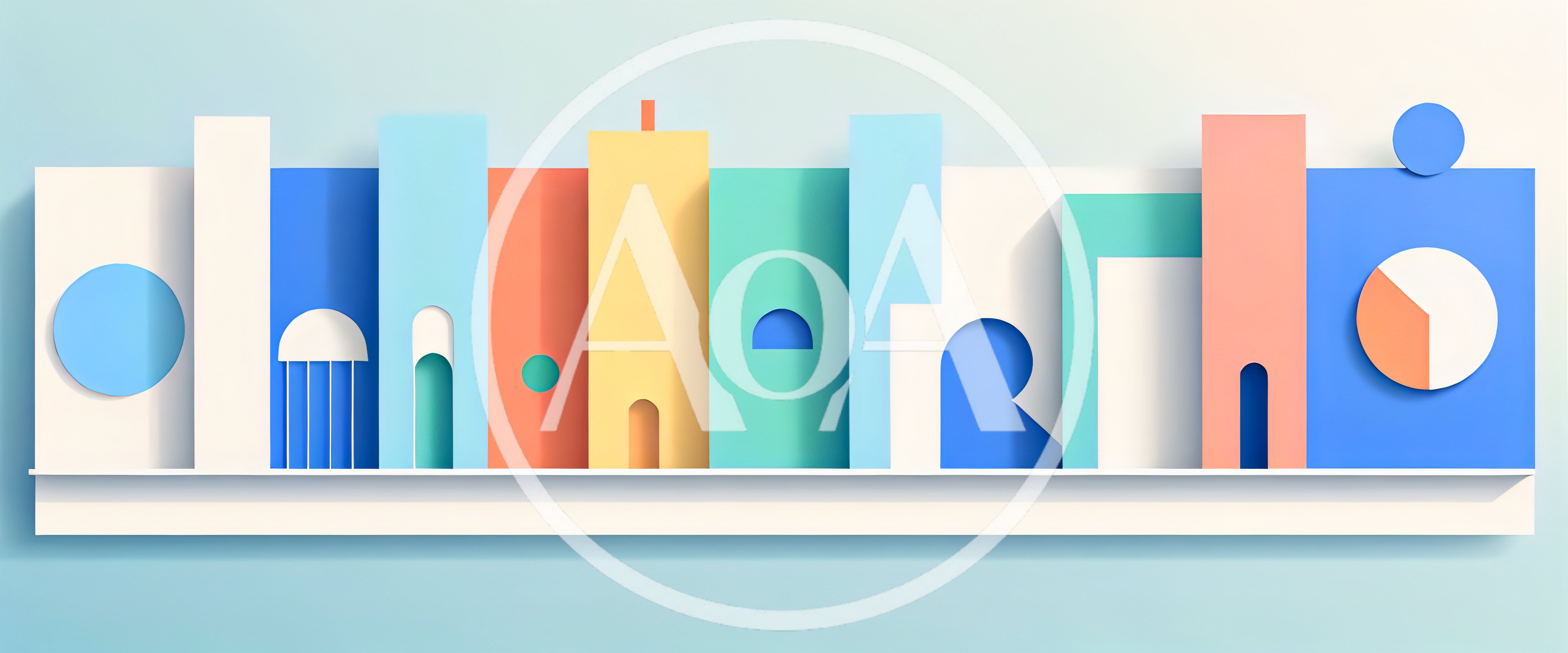 Abstract Paper Cutout Cityscape With Geometric Shapes