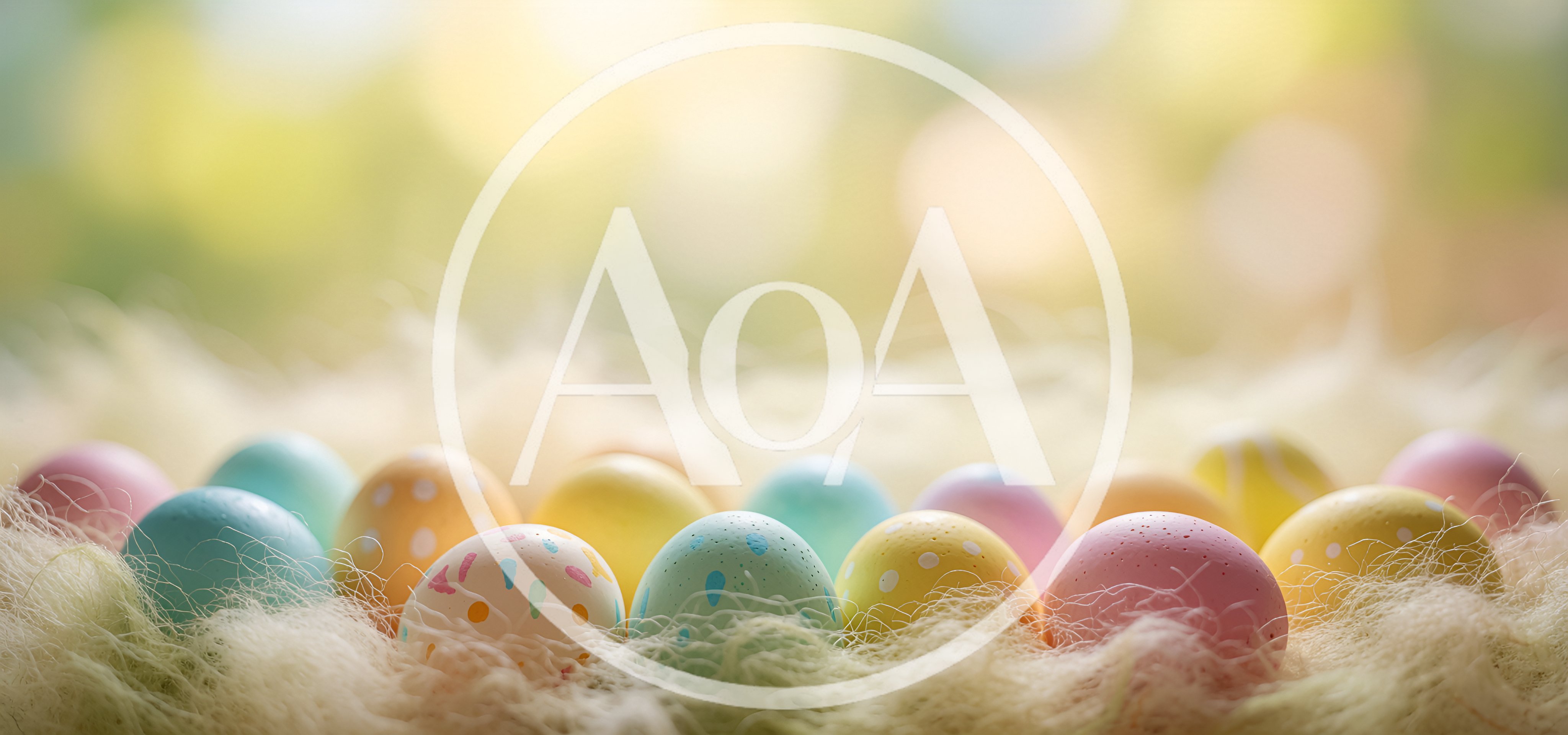Colorful Easter Eggs Resting On Soft Decorative Grass