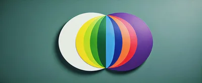 Abstract Colorful Circular Overlapping Shapes On Green Background
