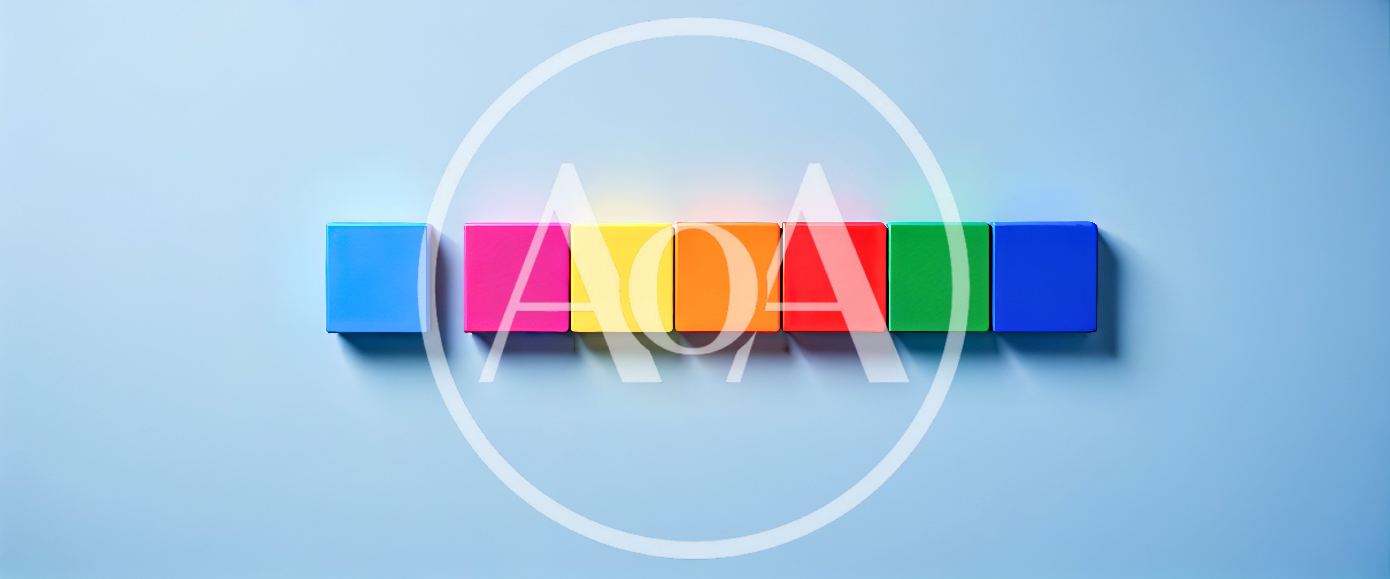 Seven Colorful Cubes Arranged In A Row