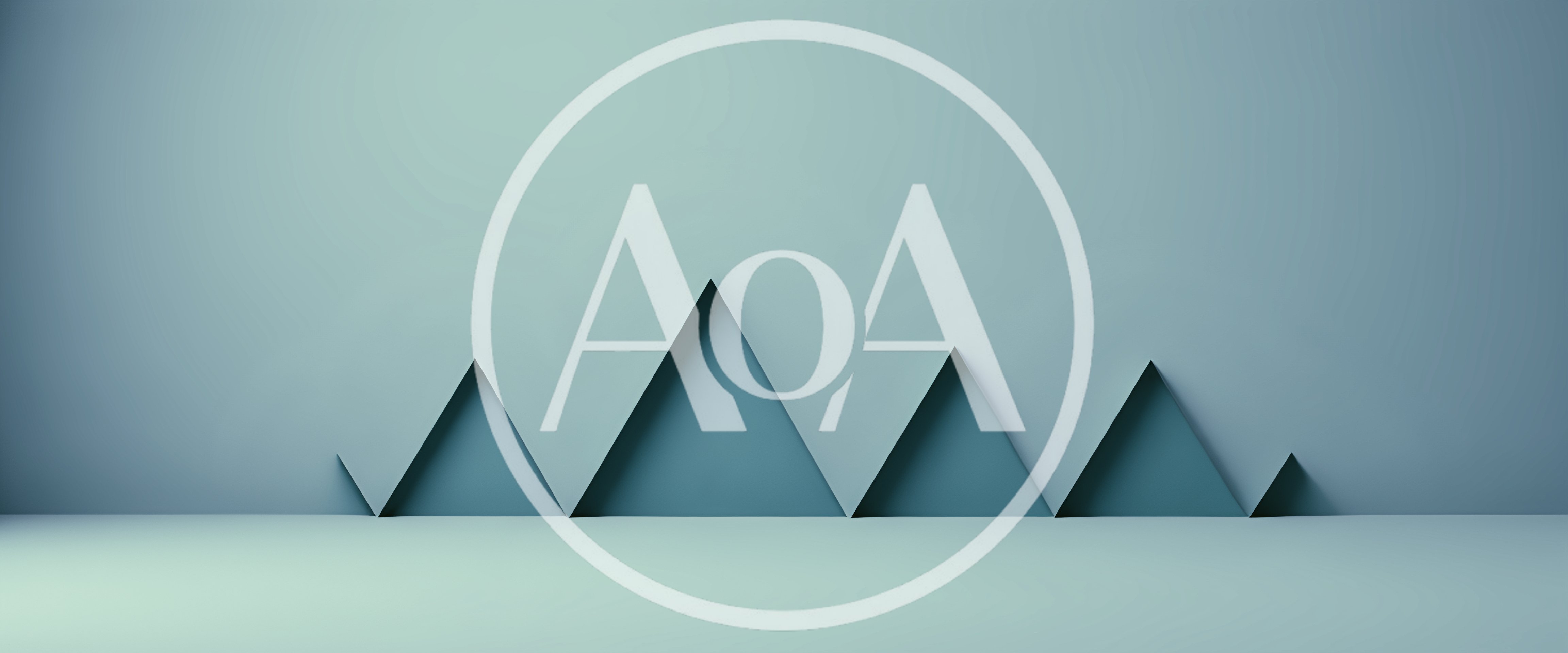 Minimalist 3D Rendered Blue Mountain Geometric Shapes