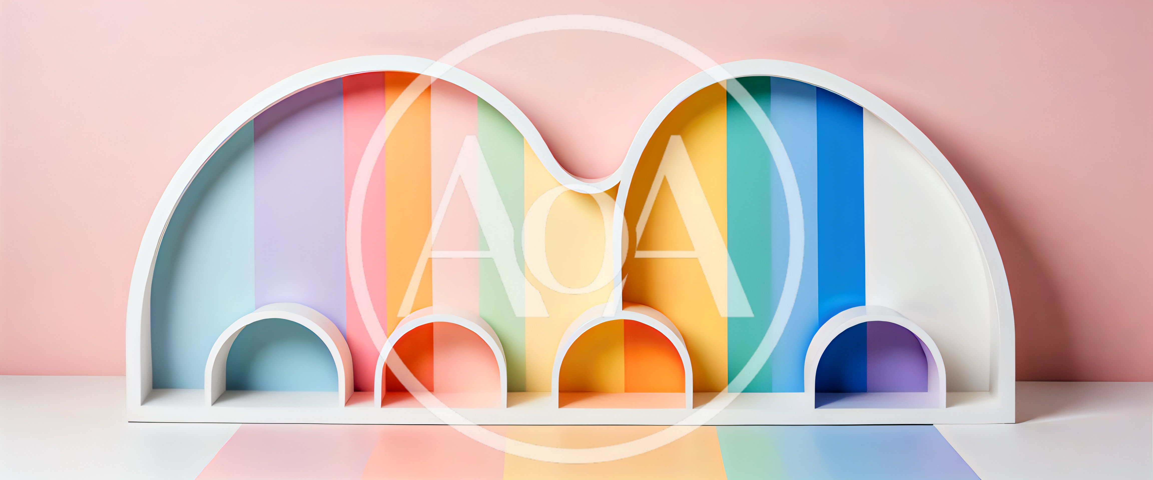 Colorful Rainbow Arch Display Shelf For Product Photography