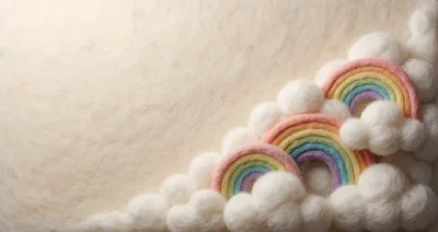 Felted Rainbows and Clouds Craft Background