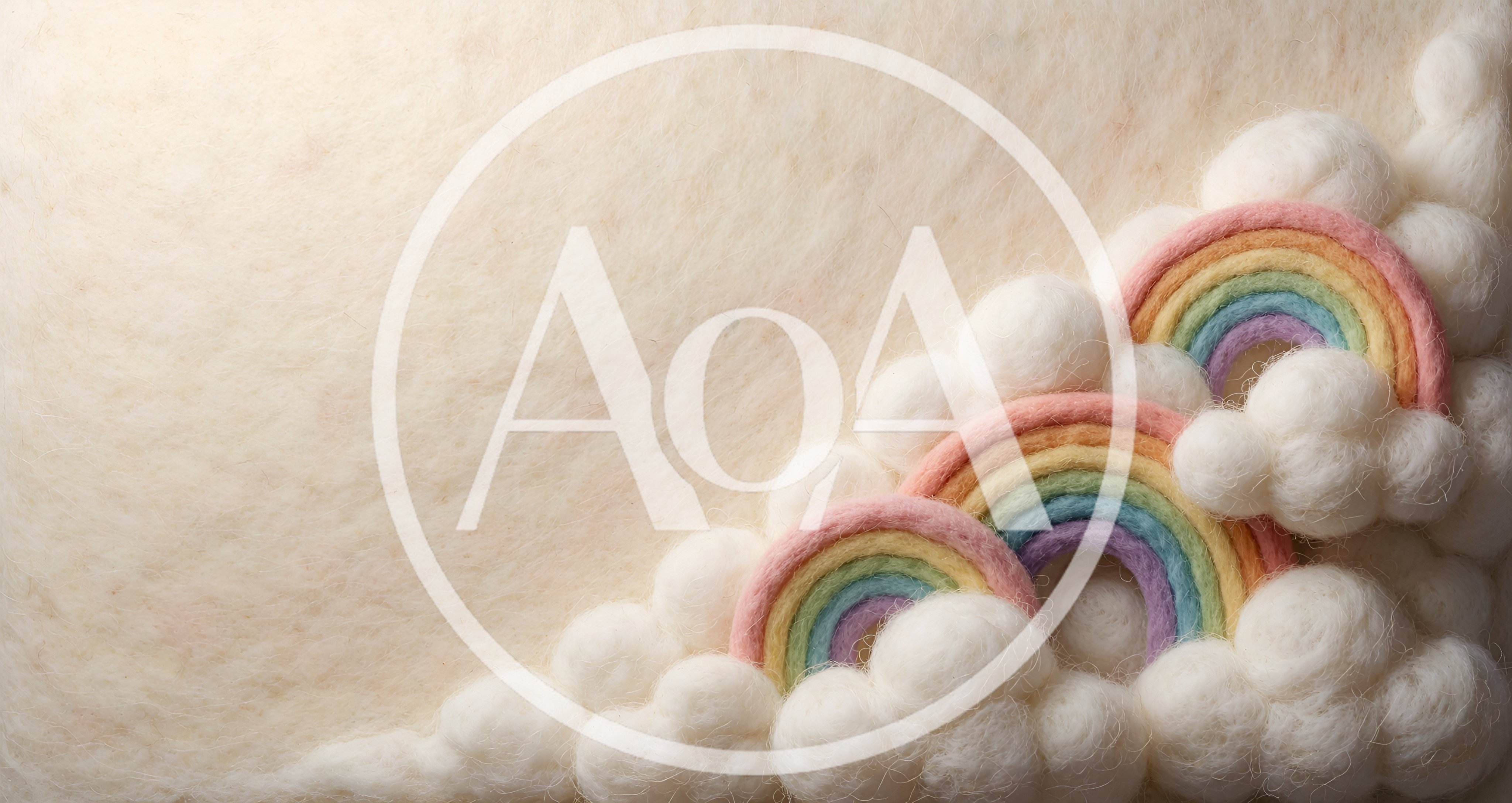 Felted Rainbows and Clouds Craft Background