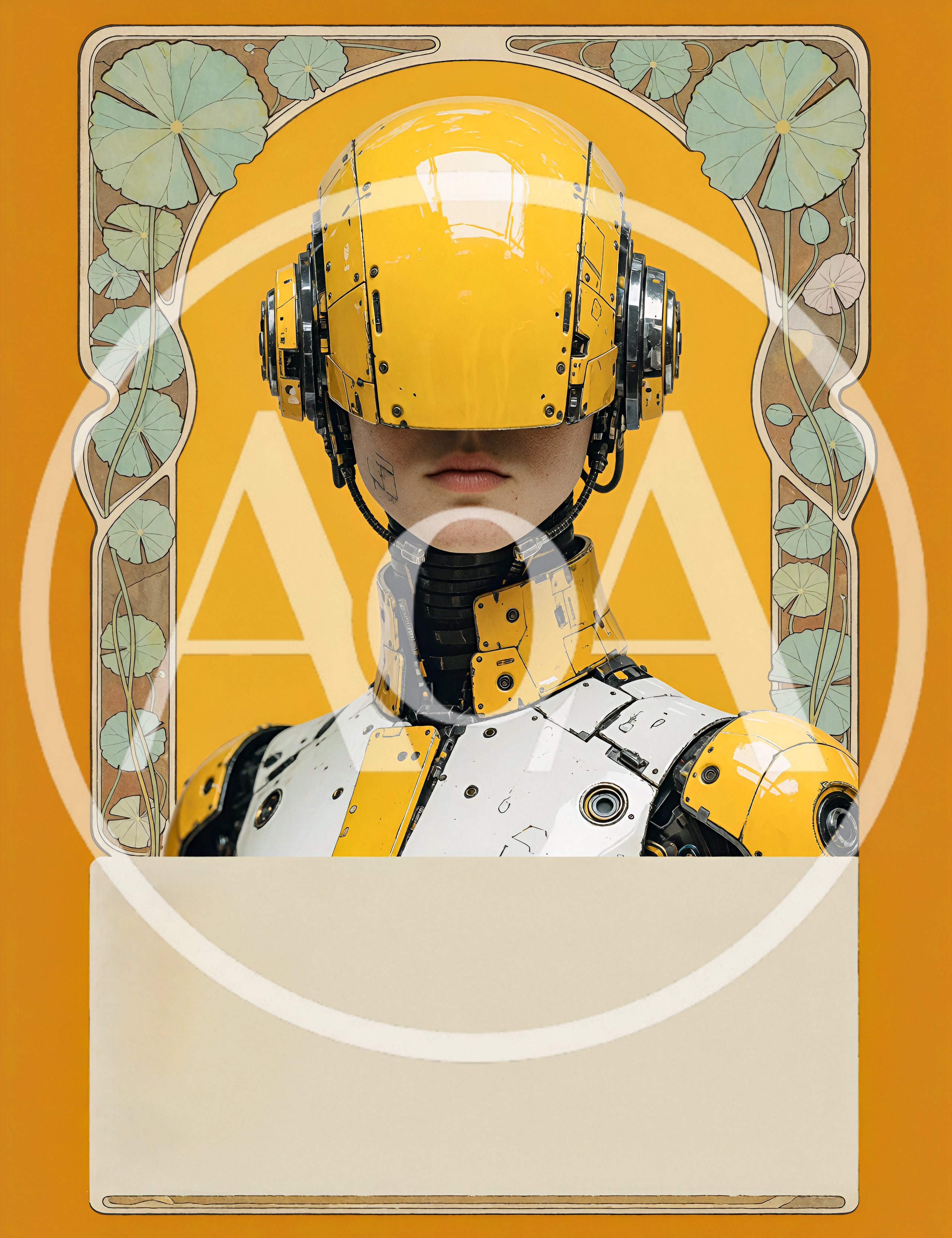 Art Nouveau Style Portrait Of A Futuristic Android