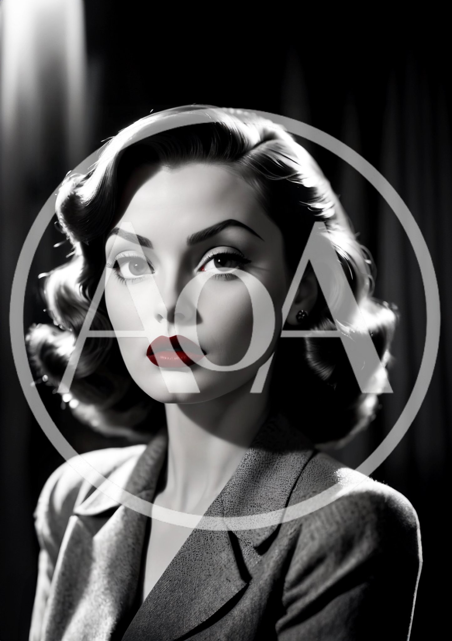 Portrait Of A Vintage Style Woman With Red Lips