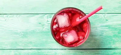Top View Of A Refreshing Red Berry Drink
