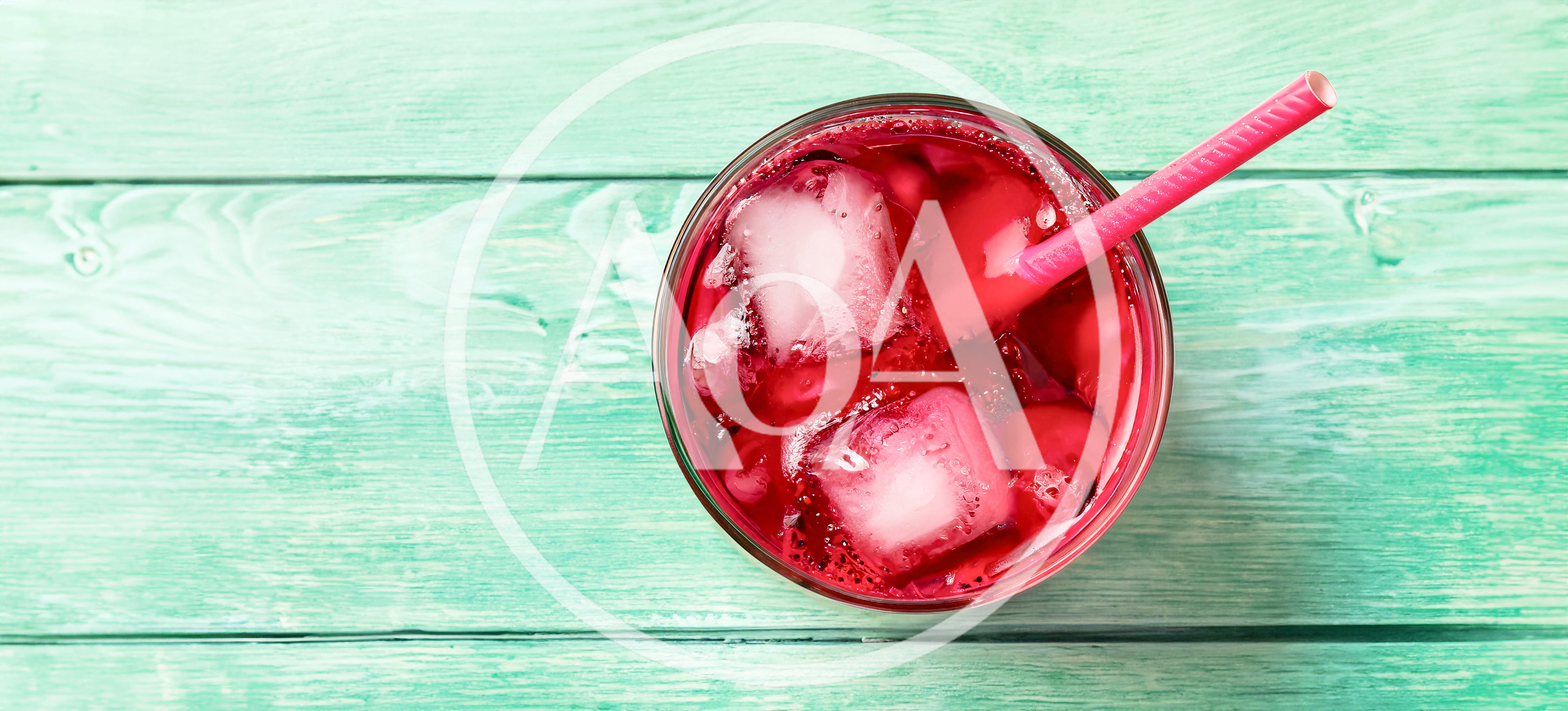 Top View Of A Refreshing Red Berry Drink