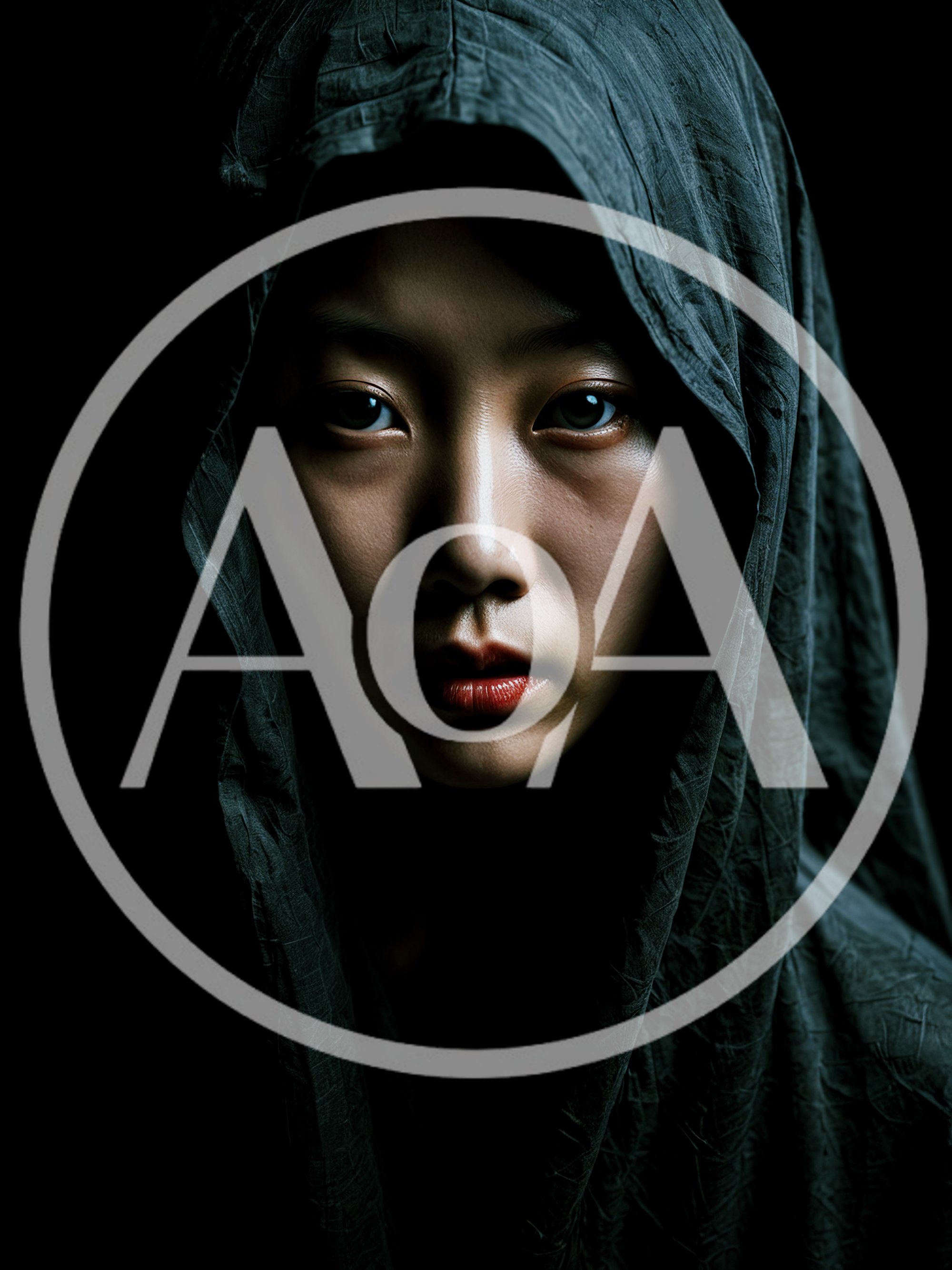 Portrait Of A Young Woman Wearing A Dark Hood