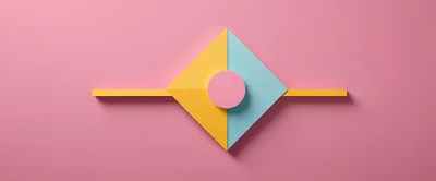 Minimalist Geometric Shapes On Pink Background