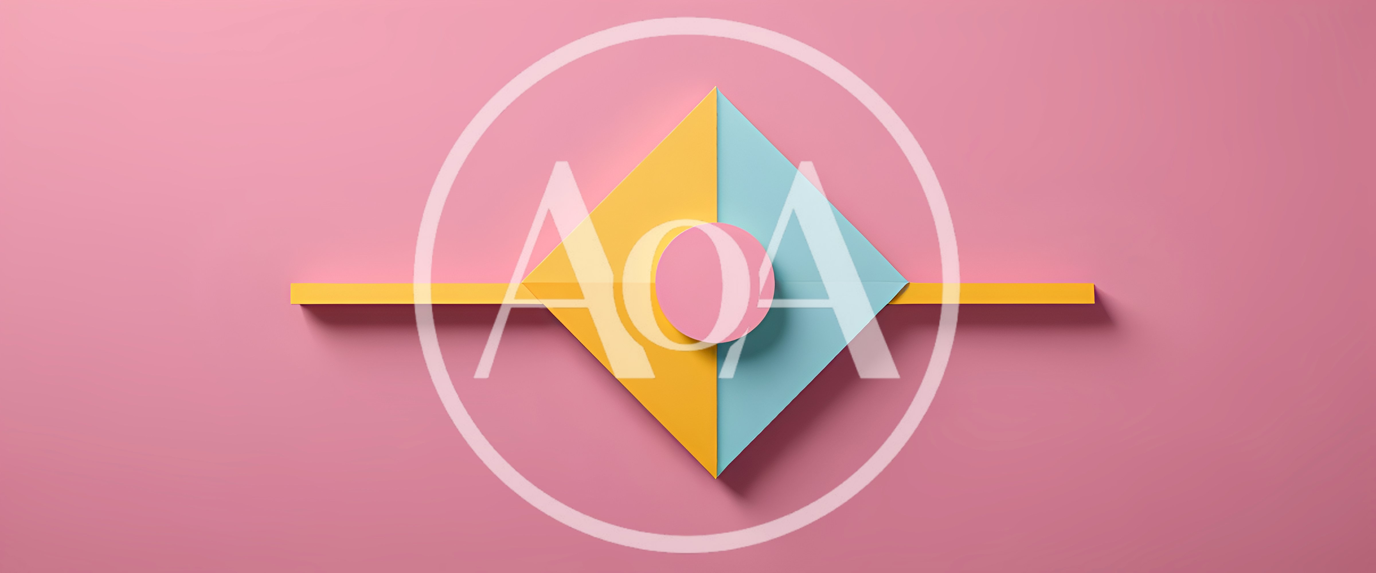 Minimalist Geometric Shapes On Pink Background