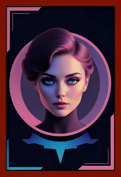 Stylized Portrait Of A Woman With Blue Eyes