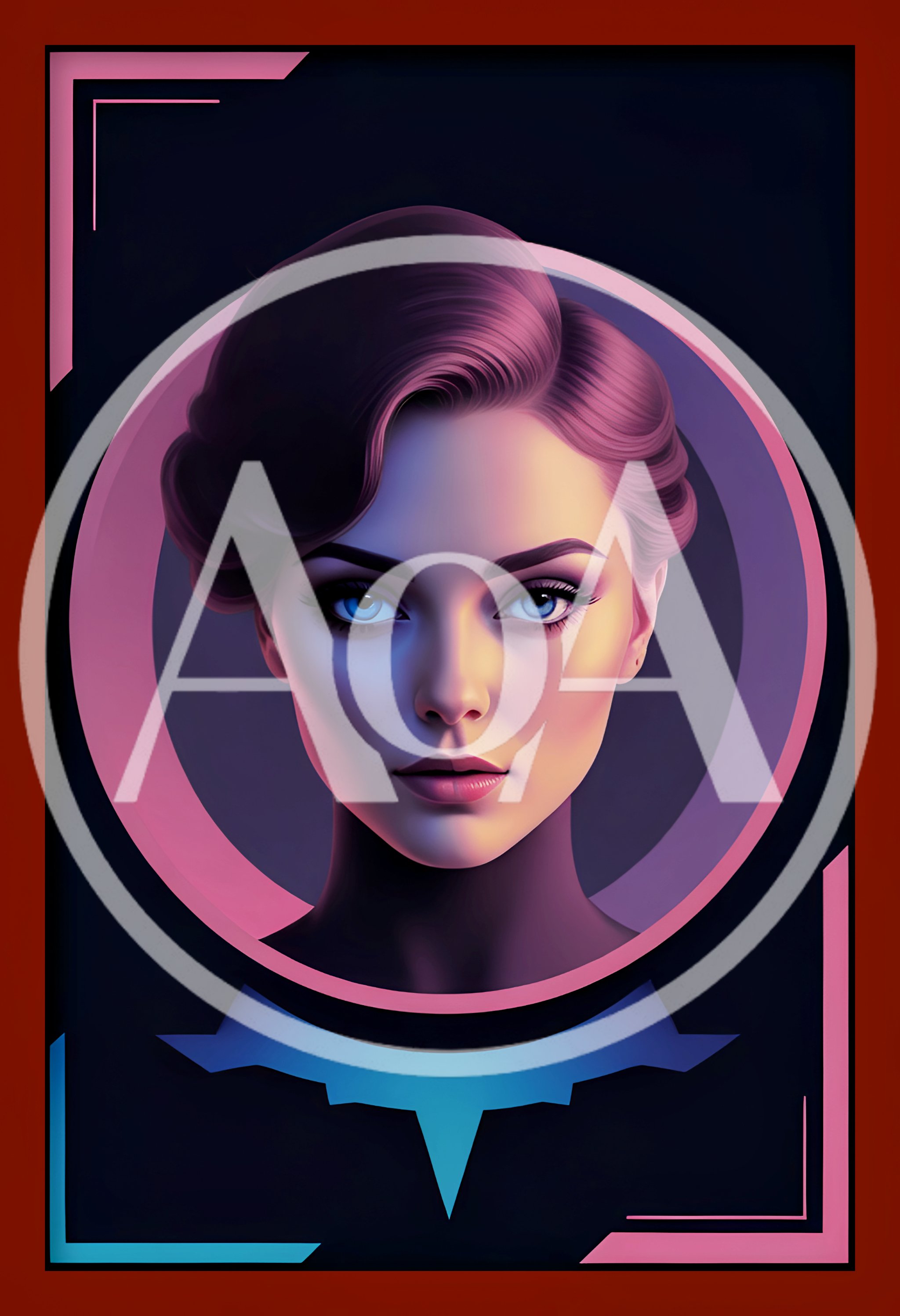 Stylized Portrait Of A Woman With Blue Eyes