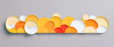 Abstract Composition Of Layered Colorful Circular Paper Shapes
