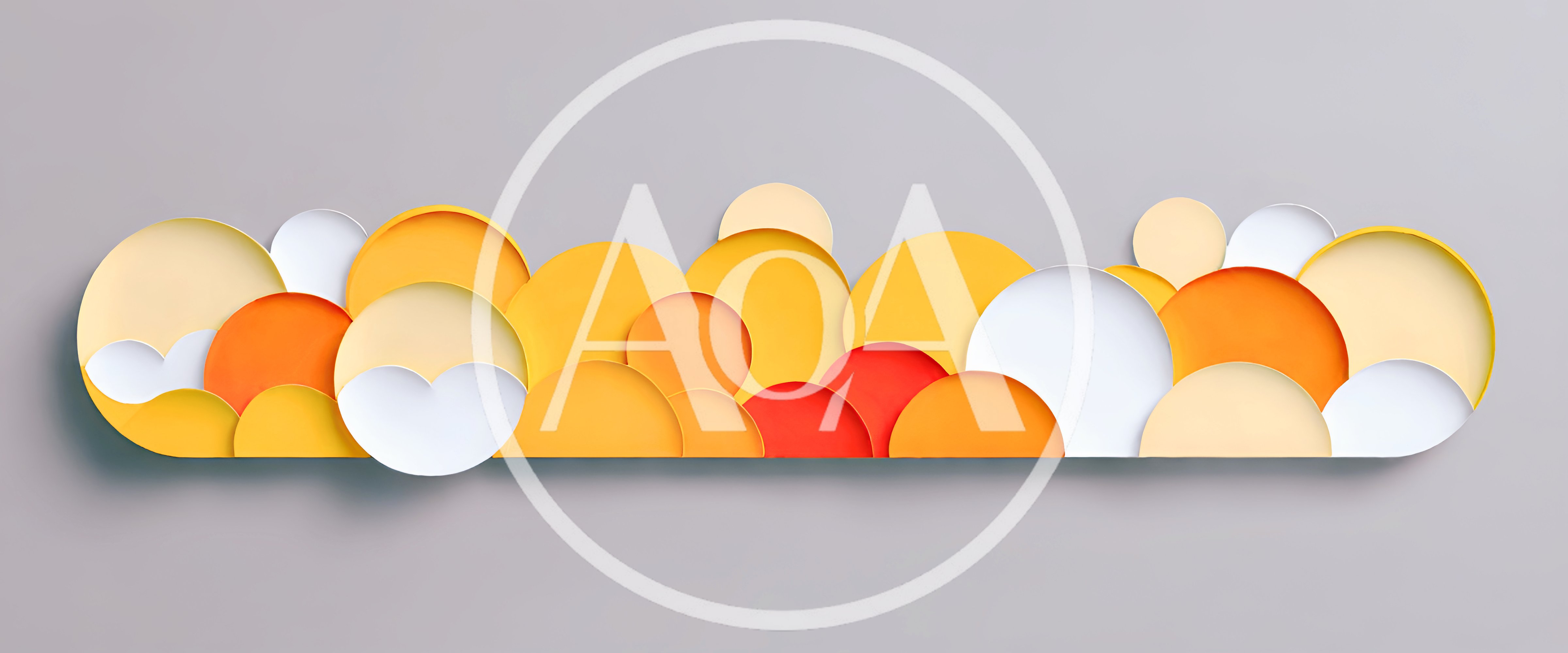 Abstract Composition Of Layered Colorful Circular Paper Shapes