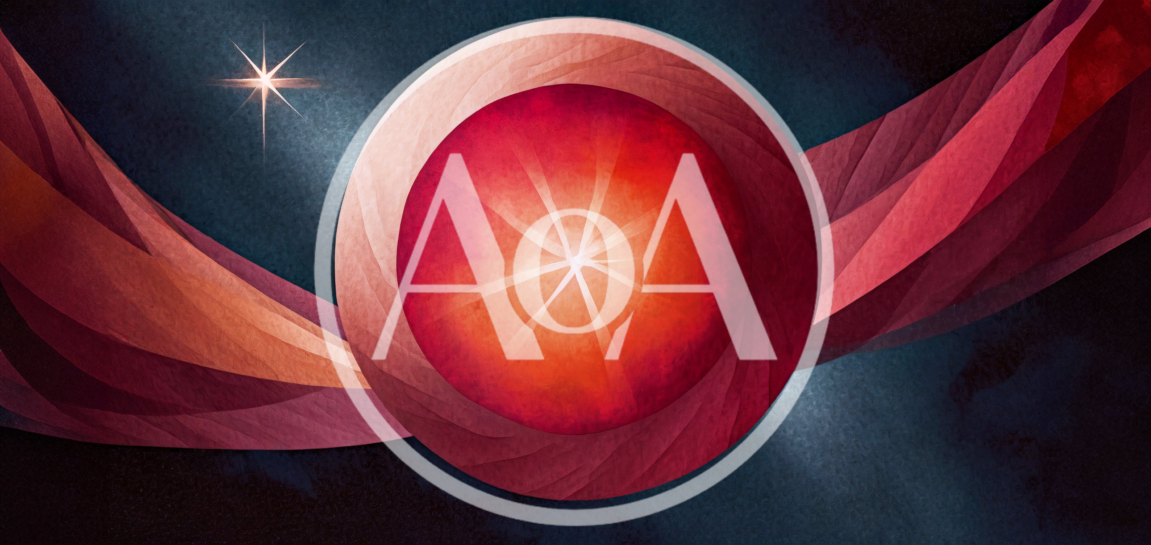 Abstract Red Sphere With Radiant Light And Flowing Curves