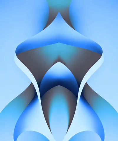 Abstract Blue Gradient Curving Geometric Shapes